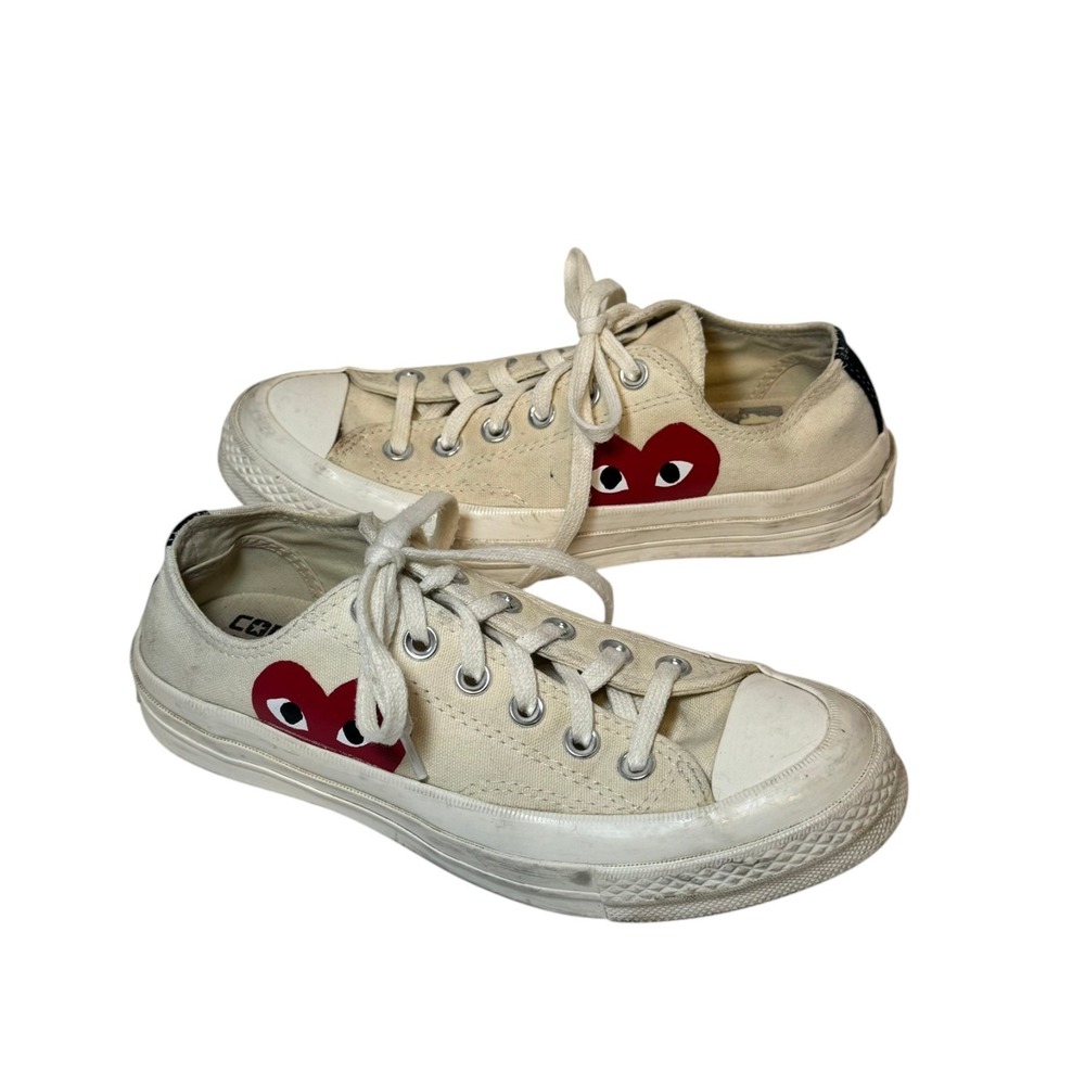 Comme des Garçons Play Converse Chuck Taylor Low White Heart 7.5 women